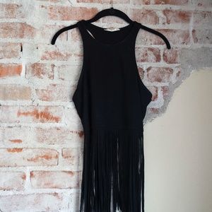 Bear Dance Fringe Velvet Fringe Tank Top